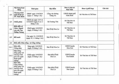 Chương trình hoạt động Lễ hội Hoa Lư năm 2019 4