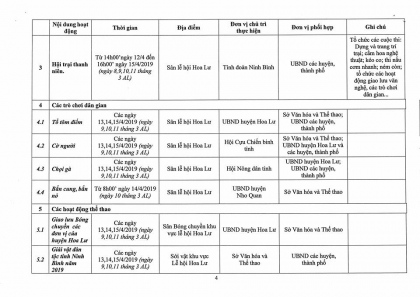 Chương trình hoạt động Lễ hội Hoa Lư năm 2019 5