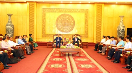 Lãnh đạo tỉnh Ninh Bình tiếp xã giao Đoàn cán bộ cấp cao tỉnh U-đôm-xay, nước Cộng hòa dân chủ nhân dân Lào 1