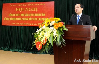Hội nghị công bố Quyết định của Chủ tịch UBND tỉnh Ninh Bình về việc bổ nhiệm chức vụ Giám đốc Sở Du lịch 3