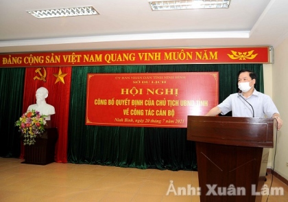 Hội nghị công bố Quyết định của Chủ tịch UBND tỉnh Ninh Bình về công tác cán bộ 2